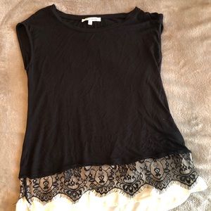 Rose + Olive black lace top